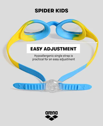 Miniatura 7 de ARENA Gafas de natación unisex Spider para niños y niñas de 2 a 5 años, lente antivaho sin espejo, correa fácil de usar, gafas sin fugas