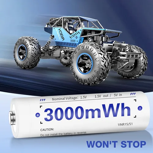 Miniatura 7 de Tanatare Paquete de 8 baterías recargables AA de iones de litio con cargador rápido de 2.5 horas, 3000 mWh 1.5 V de salida constante