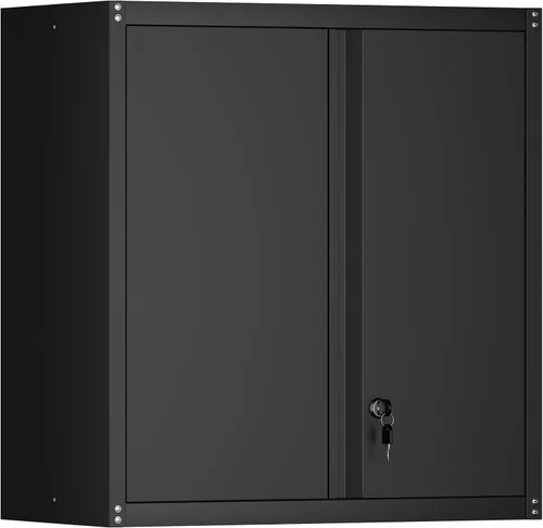 Miniatura 14 de IRONFFICE Locking Cabinet Wall Mounted, Metal Storage Cabinet with Keys, Tool Garage Storage Cabinet with Lockable Doors, Hanging Wall Cabinet for