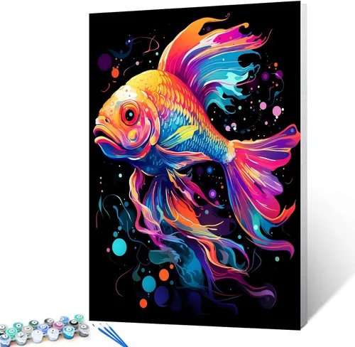Miniatura 19 de Tucocoo Kits de pintura de búho de graffiti por números con pinceles y pigmento acrílico sobre lienzo para adultos, imagen de estilo colorido