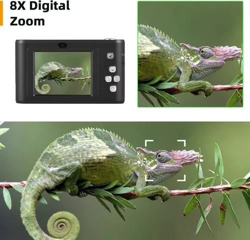Miniatura 5 de Acuvar Cámara digital, cámara FHD 1080P para niños, cámara de 50 MP para apuntar y disparar con zoom de 16X antivibración, cámara pequeña portátil