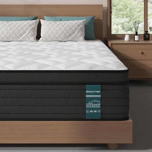 Sleepmax Colchón firme individual de 10 pulgadas, colchón híbrido de lujo para aliviar la presión, cama refrescante en una caja para personas que