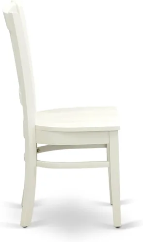 Miniatura 8 de East West Furniture AMVA3-LWH-W - Juego de mesa de cocina de 3 piezas para espacios pequeños contiene una mesa de comedor redonda con pedestal y 2