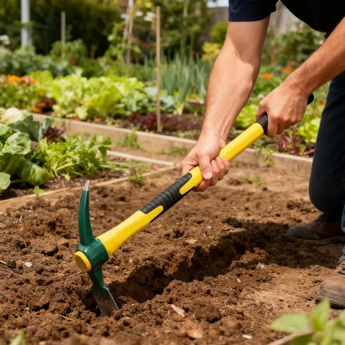 Miniatura 7 de MOUYAT Azada Mattock de púa grande de 24 pulgadas, hacha de acero forjado con mango de fibra de vidrio para aflojar el suelo, prospectar, cultivar
