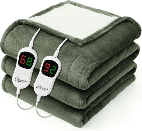 Miniatura 12 de Homemate Manta eléctrica térmica tamaño Queen, 84 x 90 pulgadas, manta térmica para cama con 10 niveles de calefacción, 8 horas de apagado