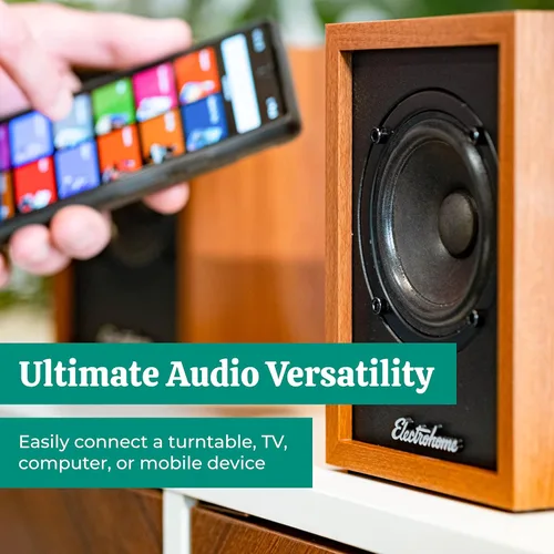 Miniatura 3 de Electrohome Huntley - Altavoces de estantería amplificados con amplificador integrado y controladores de 3 pulgadas para tocadiscos, TV, PC y Teca