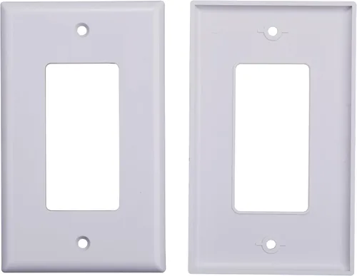 Miniatura 2 de Paquete de 10 cubiertas de placa de pared de una sola banda, marco rectangular de una sola banda para interruptores, tomas de corriente