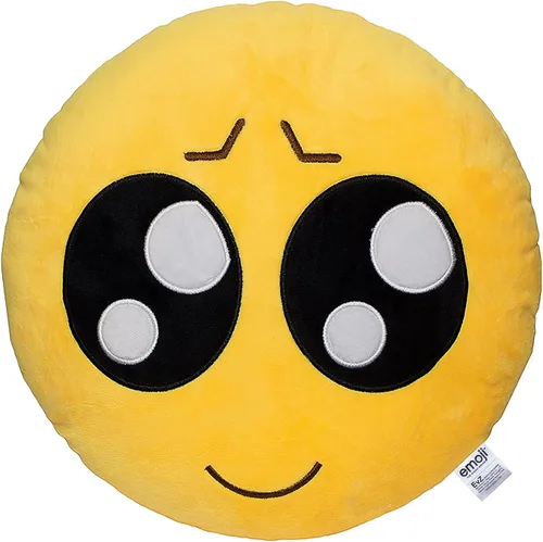 Miniatura 31 de Emoji Cara de Alienígena Cojín de Emoticón Relleno de Felpa Suave Almohada, Certificado Oficial, EvZ 31cm Gris