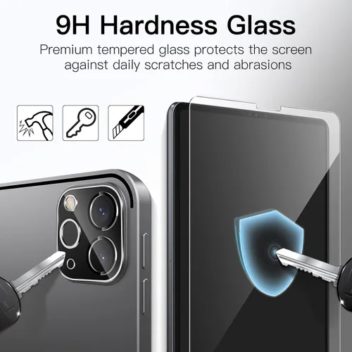Miniatura 4 de JETech Protector de pantalla para iPad Pro de 11 pulgadas, 2022/2021/2020 (4ª/3ª/2ª generación) con protector de lente de cámara, película de vidrio