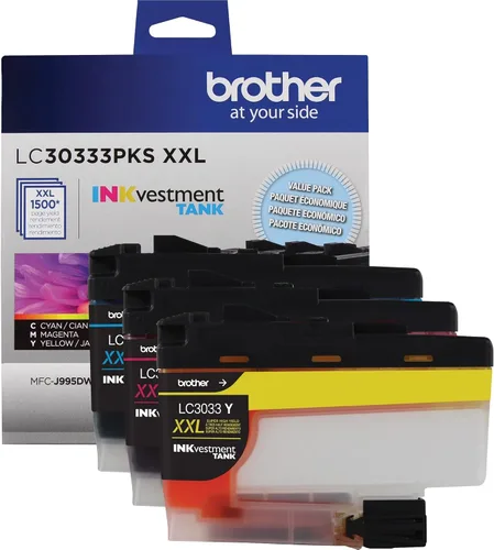 Miniatura 4 de Brother Genuine LC30333PKS, paquete de 3 cartuchos de tinta de tanque INKvestment de color de súper alto rendimiento; incluye 1 cartucho de cada uno
