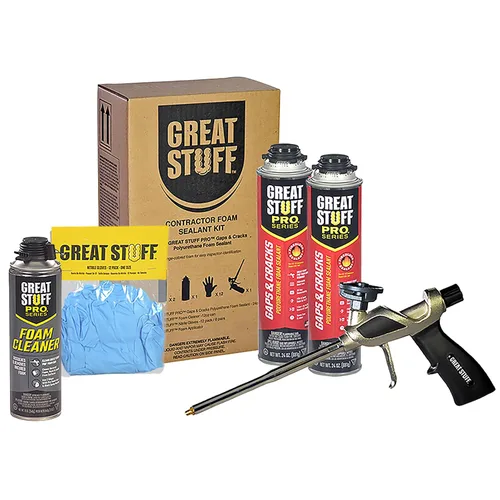 Great Stuff Pro Lagunas y Grietas Kit de Espuma en Aerosol – Sellador Naranja Certificado contra el Fuego Rellena Brechas de hasta 3 Pulgadas –