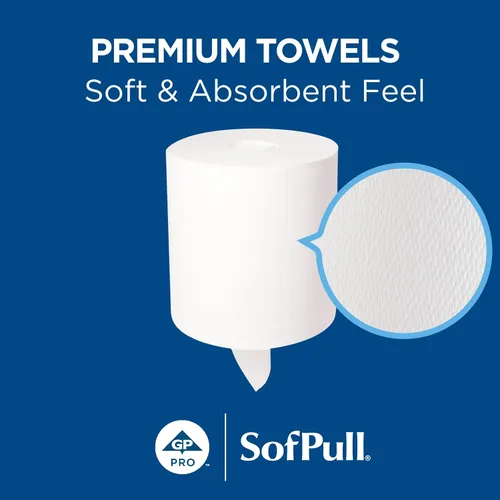 Miniatura 14 de Georgia-Pacific SofPull Centerpull - Toalla de papel prémium de capacidad regular, color blanco, 28124, 324 hojas por rollo, 6 rollos por caja