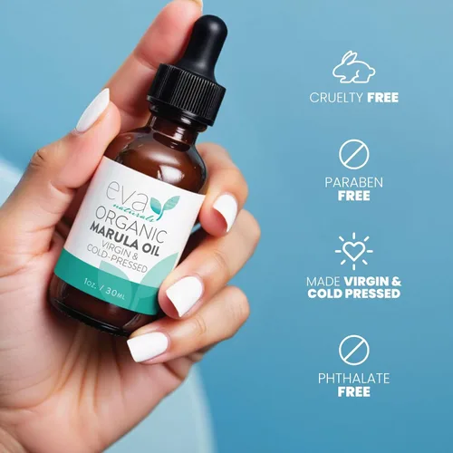 Miniatura 10 de Eva Naturals Aceite de marula – Aceite prensado en frío 100% puro para cara, cabello, piel y cuerpo – Suero facial ligero y de masaje – Hidratante
