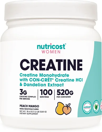 Miniatura 6 de Nutricost Monohidrato de creatina en polvo para mujeres, micronizado, limonada de fresa, 100 porciones, vegetariano, sin OMG, sin gluten