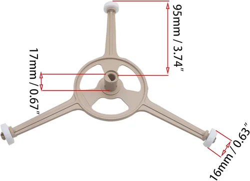 Miniatura 2 de Anillo giratorio de triple brazo para microondas, anillo giratorio, bandeja de soporte para placa de vidrio de 10.0 pulgadas para horno