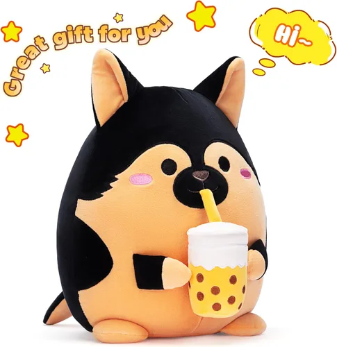 Miniatura 4 de Almohada original de 13 pulgadas para perro de policía, juguete de peluche de animal de peluche, tamaño grande, suave, lindo, adorable peluche
