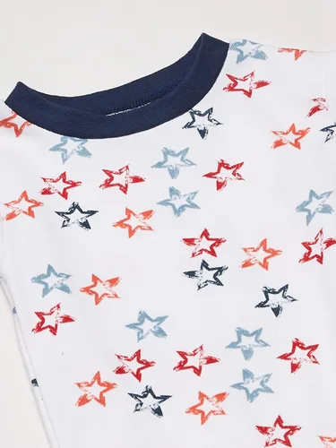Miniatura 3 de Burts Bees Baby Pijama para bebé conjunto de pijama de 2 piezas 100 algodón orgánico camiseta patriótica y pantalones cortos talla 4XS Camiseta