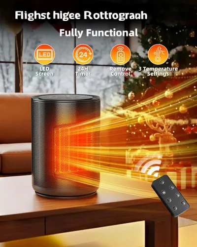Miniatura 3 de ZAFRO Calentadores de Espacio Pequeño para uso en interiores, Ventilador de Calentadores Eléctricos Portátiles con termostato y control remoto