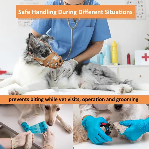 Miniatura 3 de BARKLESS Bozal para perro, bozal de cesta para morder, masticar y hurgar, cubierta bucal humanitaria tipo jaula, perfecto para aseo y entrenamiento