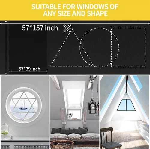 Miniatura 5 de Cortinas opacas portátiles, persianas temporales 100% opacas para ventanas de dormitorio, cobertura adicional para viajes, guardería, caravana