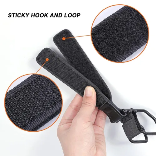 Miniatura 4 de Vigorport Baby Stroller Hooks for Hanging Diaper Bags, Genuine Leather Stroller Organizer Clip for Purse Shopping, Wonderfold Wagon, Snap and Go