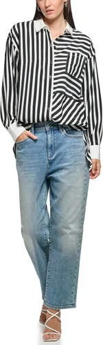 Miniatura 4 de Karl Lagerfeld Paris Womens Soft Long Sleeve Stripe Everyday Fashion Sport Blouse