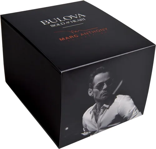 Miniatura 4 de Bulova Marc Anthony Reloj automático de acero inoxidable con estrella marina para hombre, apertura abierta, parte trasera de caja de exposición