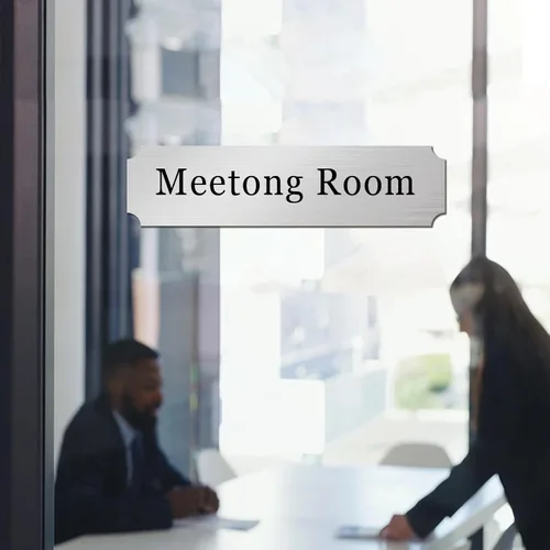 Miniatura 5 de Placa de identificación personalizada grabada para puerta o pared, placa de identificación personalizada para puerta de oficina con adhesivo