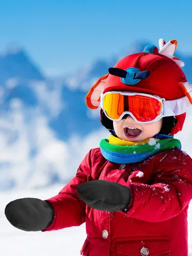 Miniatura 29 de SATINIOR 3 pares de guantes de invierno para bebés y niños pequeños, guantes cálidos de forro polar para bebé niño y niña