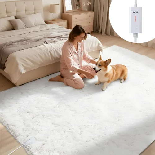 Miniatura 2 de GarveeHome Alfombra térmica con cable de 4 x 6 pies, alfombra eléctrica para juegos con 3 niveles de calor y apagado automático, calentador de pies