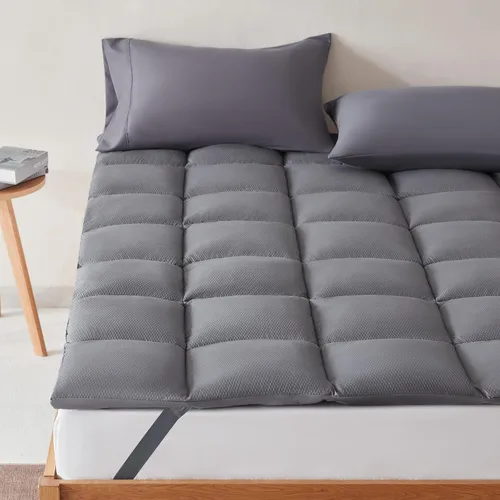 Miniatura 12 de SLEEP ZONE Cubrecolchón de tamaño individual, funda de colchón refrescante esponjosa de plumón alternativo de 8 a 21 pulgadas de profundidad