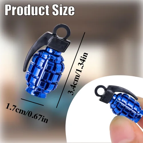 Miniatura 4 de 8 tapas de vástago de válvula de neumático, tapas de válvula de neumático de acero inoxidable para automóviles, camiones, SUV, motocicletas, Azul