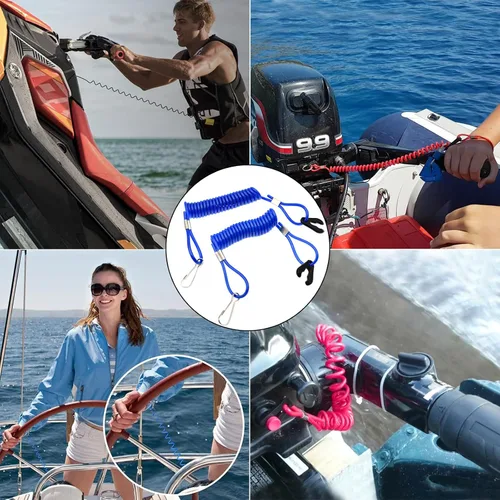 Miniatura 2 de 2 unids fuera de borda de encendido del motor de emergencia PWC Jet Ski WaveRunner Key Lanyard Stop Kill Switch Seguridad para Yamaha