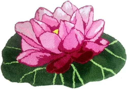 Judy Dre am Alfombra de área con forma de flores de loto rosa, alfombra suave para bañera, cocina, baño, dormitorio, exterior, interior, 31 x 22