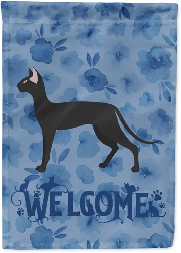 Miniatura 36 de Caroline's Treasures CK4813CHF - Bandera de bienvenida con gato abisinio azul, manga grande, para porche, para colgar en la pared, poliéster
