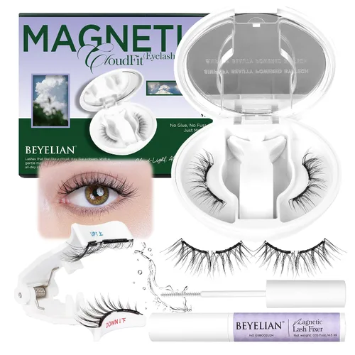 Miniatura 14 de BEYELIAN Pestañas magnéticas con aplicador, pestañas magnéticas suaves mejoradas, pestañas magnéticas portátiles, aspecto natural, reutilizables,