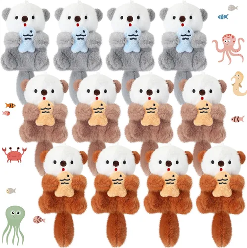 Miniatura 11 de Chalyna 12 Piezas Lindo Juguete de Animal de Peluche de 4 Pulgadas Mini Peluche Sirena Tigre Tortuga Cachorro Cerdo Alpaca Gato Adornos Muñeca
