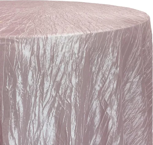 Miniatura 4 de YOUR CHAIR COVERS - Mantel redondo de 90 pulgadas con arrugas color rubor de tafetán – Elegante mantel brillante para bodas, fiestas y eventos