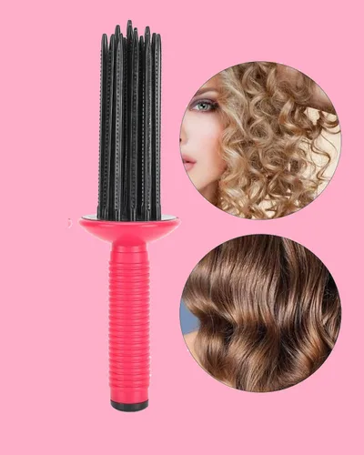 Miniatura 3 de Peine para rizar el cabello, rizador de pelo, rizador de pelo, herramienta de rodillo de maquillaje, peine portátil, antideslizante, cepillo redondo