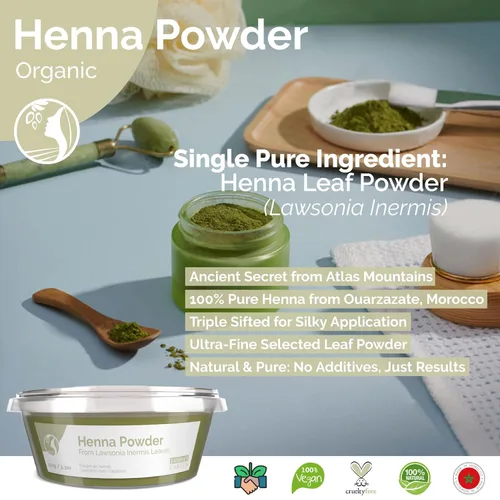 Miniatura 2 de Fatima's Garden Polvo de henna marroquí puro, 100% natural, tinte y tratamiento para el cabello, 8.82 oz