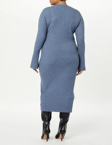 Miniatura 6 de The Drop Vestido tipo suéter acanalado con mangas acampanadas Fernanda para mujer