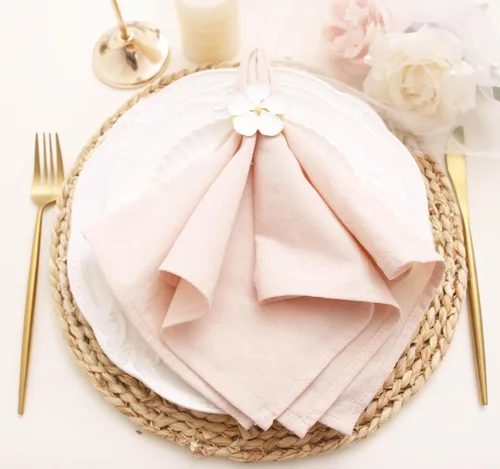 Miniatura 14 de Servilletas de tela de cena, 100% algodón suave, 12 piezas, 16'x16', champán