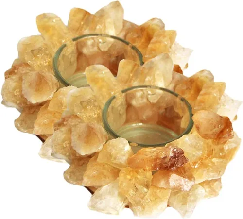 Miniatura 9 de Portavelas votivas de piedra áspera de cristal, candelita de cristal curativo, portavelas de cristal curativo, decoración del hogar, piedra de reiki