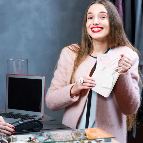 Miniatura 5 de Zhehao Paquete de 50 mini bolsas de regalo para el Día de la Madre a granel de 4 x 2.75 x 4.5 pulgadas, pequeñas bolsas de regalo de agradecimiento