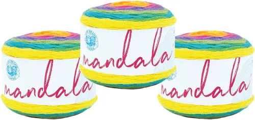 Miniatura 84 de Lion Brand Yarn Mandala - Hilo multicolor para ganchillo,tejido y manualidades, color Liger, 1770 pies, paquete de 1 unidad