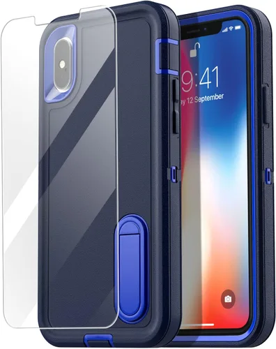 Miniatura 10 de AICase Funda resistente para iPhone X/XS, resistente de 3 capas de protección de grado militar, a prueba de golpes y caídas, para iPhone X/XS de 5.8