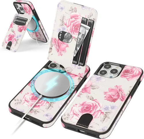 Miniatura 13 de SkyEagle Funda compatible con Magsafe para iPhone 13 Pro Max con soporte para tarjetas, función atril, bloqueo RFID, ranuras para tarjetas
