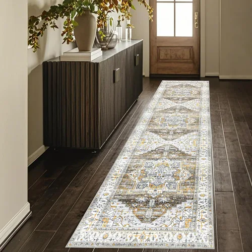 Miniatura 34 de Alfombra lavable para pasillo de 2 x 3: alfombra suave vintage para cocina, baño, lavandería, con respaldo antideslizante, alfombra de piso