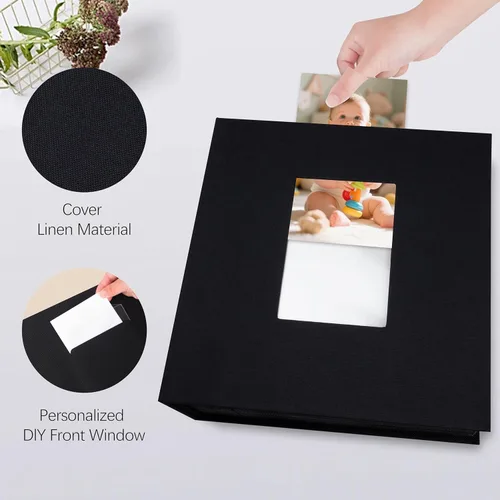 Miniatura 5 de Aevdor - Álbum de fotos de 8x10 con 200 bolsillos, álbum de fotos de gran capacidad con cubierta de lino, álbum de fotos de 8x10 para 200 fotos de 8