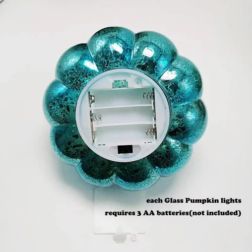 Miniatura 9 de Mercury Glass Pumpkin Light with Timer, with 10 Fairy Lights Inside,Battery Operated Led Pumpkin Light,Ideal for Halloween Fall Decoration